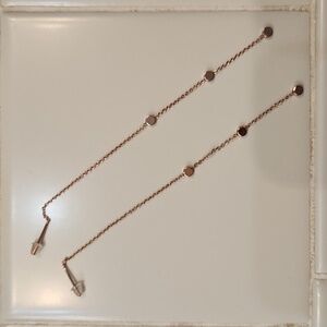 La Meno rose gold 4 inch pierced threader earrings